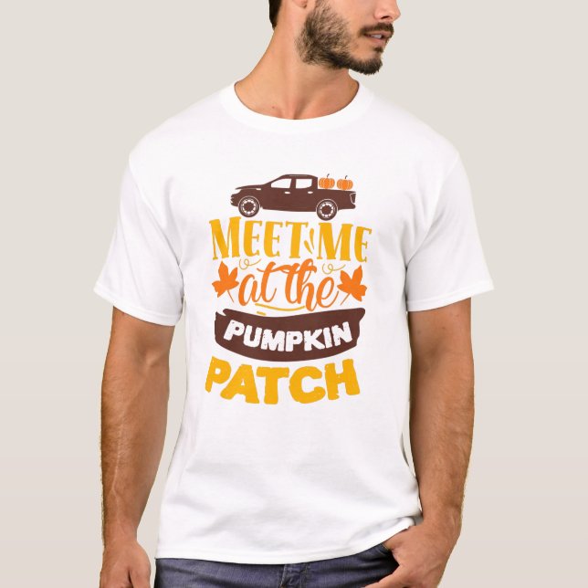 Treffen Sie mich auf der Kürbispatchfarm Autumn Sl T-Shirt (Vorderseite)
