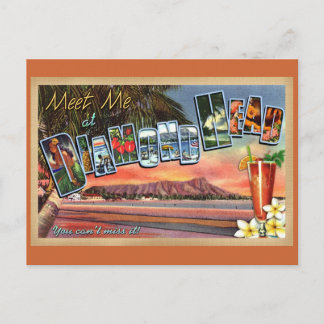 Treffen Sie mich bei Diamond Head Postkarte