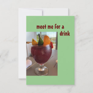 Treffen Sie mich für einen Drink-Grußkarte Karte