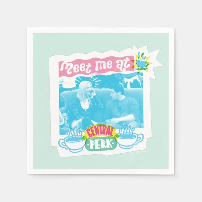 Treffen Sie mich im zentralen Perk Neon Graphic Serviette (Vorderseite)