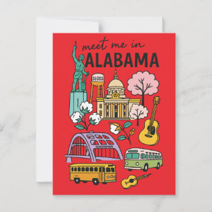 Treffen Sie mich in Alabama - Ikonische Landmarken Postkarte