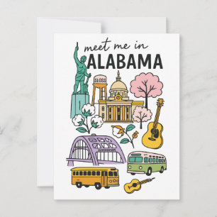 Treffen Sie mich in Alabama - Ikonische Reiseziele Postkarte