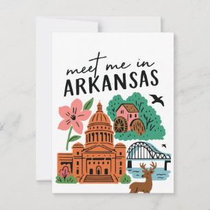 Treffen Sie mich in Arkansas Southern USA Doodle S Postkarte