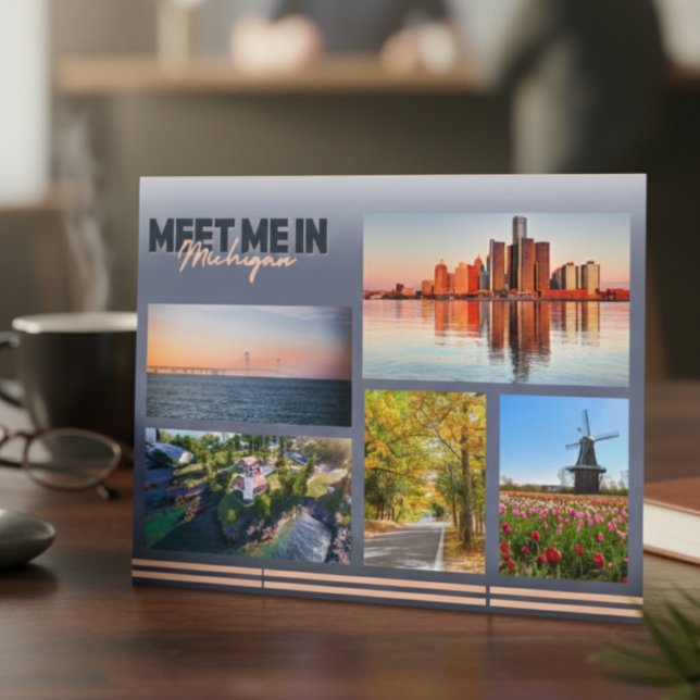 Treffen Sie mich in Michigan Postkarte (Every Michigan icon in one place.)