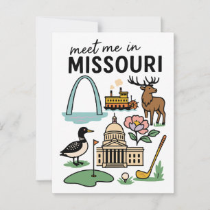 Treffen Sie mich in Missouri St. Louis Kansas City Postkarte