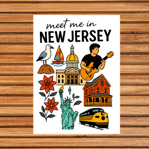 Treffen Sie mich in New Jersey Shore Sehenswürdigk Postkarte