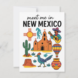 Treffen Sie mich in New Mexico Southwest Zia Heißl Postkarte