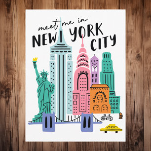 Treffen Sie mich in New York City NYC-Skyline-Sehe Postkarte