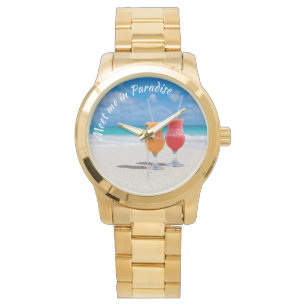 Treffen Sie mich in Paradise Beach Drinks Frauenwa Armbanduhr
