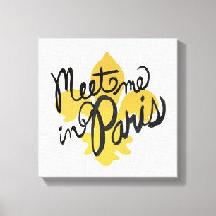 Treffen Sie mich in Paris Black and Gold Leinwanddruck