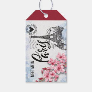 Treffen Sie mich in Paris Geschenktags Geschenkanhänger