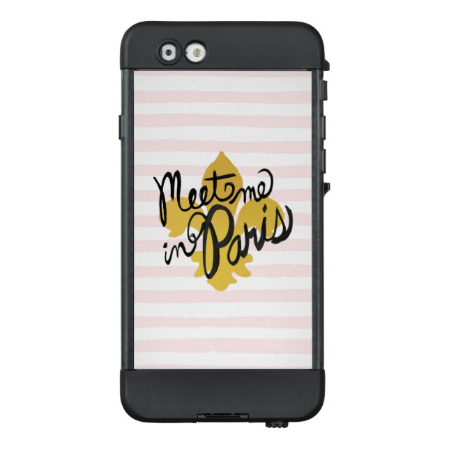 Treffen Sie mich in Parisschwarzem und -gold LifeProof iPhone Hülle (Rückseite)