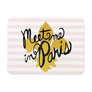 Treffen Sie mich in Parisschwarzem und -gold Magnet
