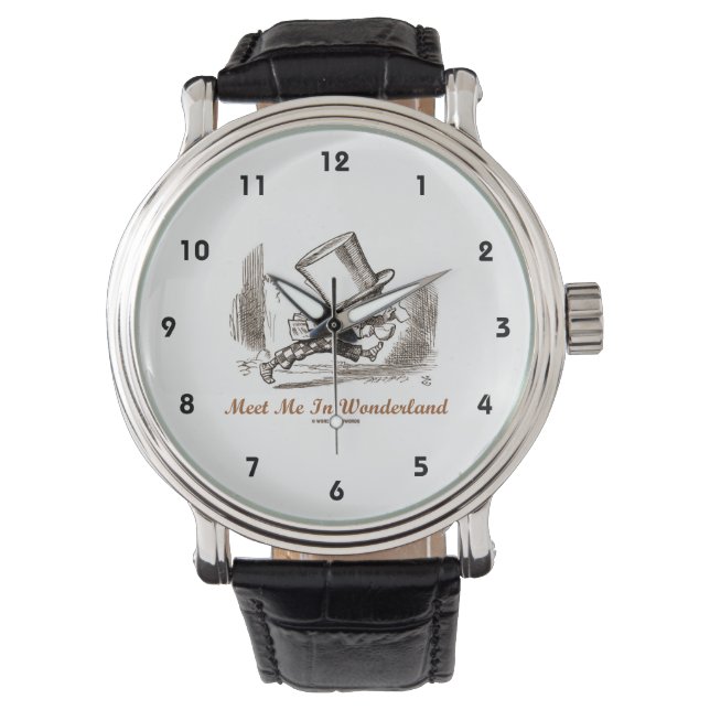 Treffen Sie mich in Wonderland Mad Hatter Running Armbanduhr (Vorderseite)