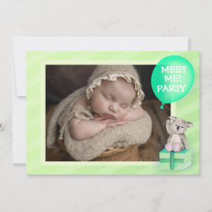 Treffen Sie mich neuen Baby koala Party laden Minz Einladung