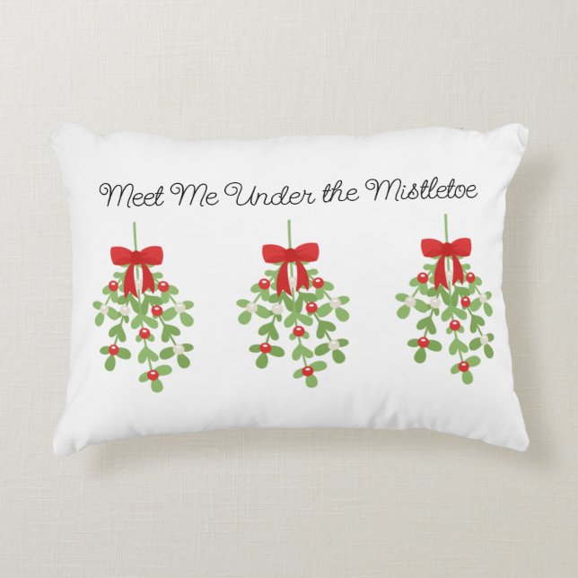 Treffen Sie mich unter dem Mistletoe, das sich rüc Dekokissen (Vorderseite)