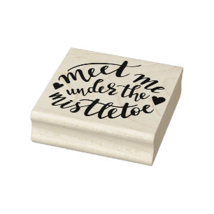 Treffen Sie mich unter dem Mistleton Gummistempel