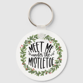 Treffen Sie mich unter dem Mistletower Wasserfarbe Schlüsselanhänger