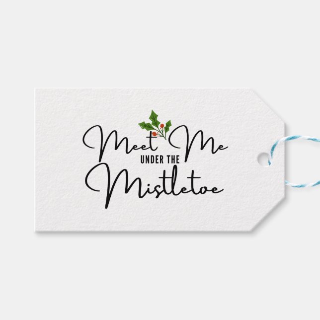 Treffen Sie mich unter dem Set des Mistletoe Roman Geschenkanhänger (Vorderseite (Horizontal))
