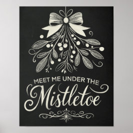 Treffen Sie mich unter dem Weihnachtskhalkboard vo Poster