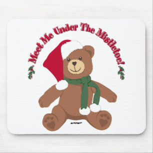 Treffen Sie mich unter der Mistel! Weihnachts-Tedd Mousepad