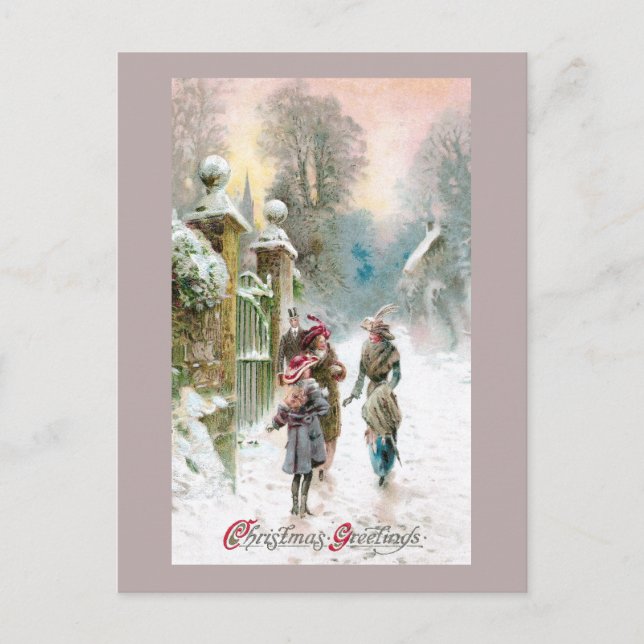 Treffen Sie Sie am Tor Vintage Weihnachten (Vorderseite)