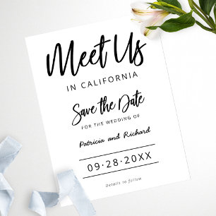 Treffen Sie uns bei der Hochzeit am Zielort Save T Postkarte