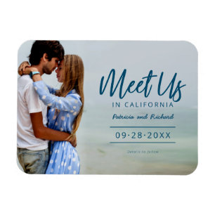 Treffen Sie uns beim Zielort Hochzeit Save The Dat Magnet
