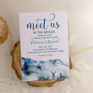 Treffen Sie uns im Wald draußen Hochzeit Einladung