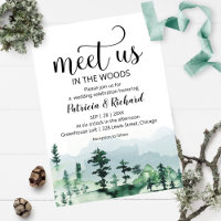Treffen Sie uns im Wald draußen Hochzeitseinladung