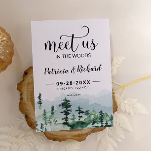 Treffen Sie uns im Wald im Freien Hochzeit retten 
