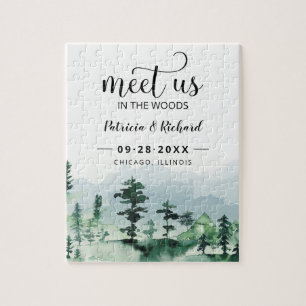 Treffen Sie uns im Wald Outdoor-Hochzeit Save The 