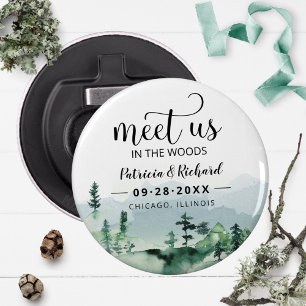 Treffen Sie uns im Wald Outdoor-Hochzeit Save The  Flaschenöffner