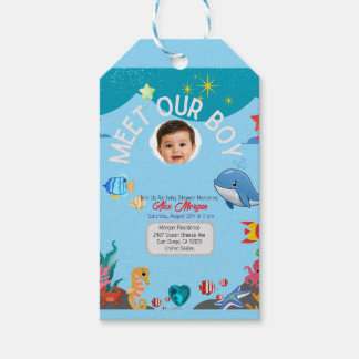 Treffen Sie Unsere Jungen-Baby-Party-Einladung - U Geschenkanhänger