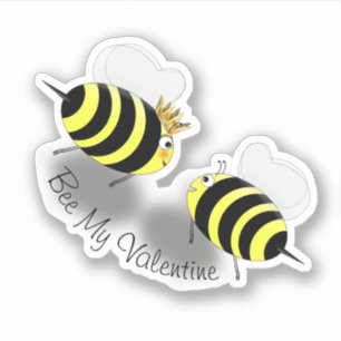 Treffen von Biene und Bienenkönigin-Paar Aufkleber