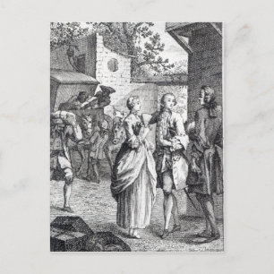 Treffen von Chevalier Des Greux und Manon Postkarte
