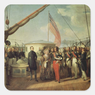Treffen von Louis-Philippe und Königin Victoria Quadratischer Aufkleber