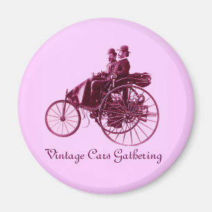 Treffen von Oldtimern, lila rosa violett weiß Magnet