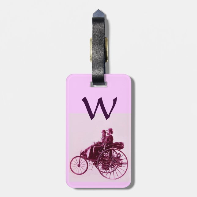 Treffen von Oldtimern Monogramm Gepäckanhänger (Rückseite vertikal)