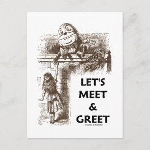 Treffen wir uns und Greet Alice Humpty Dumpty Wond Postkarte