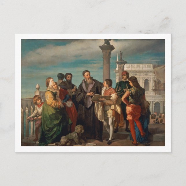 Treffen zwischen Tizian (1488-1576) und Verones Postkarte (Vorderseite)