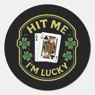 Treffer Mich Ich Bin Glückspilz – Saint Patrick's Runder Aufkleber