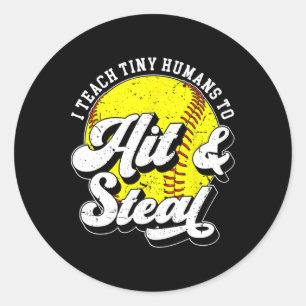 Treffer und stiehl Softll Coach Softll Coaching Runder Aufkleber