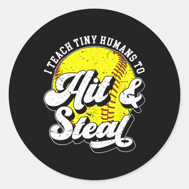 Treffer und stiehl Softll Coach Softll Coaching  Runder Aufkleber (Vorderseite)