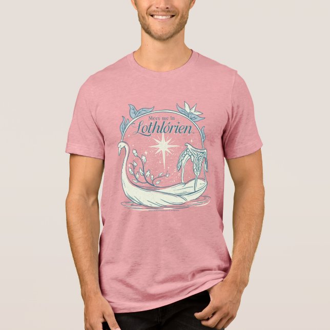 Trefft mich in LOTHLORIEN™ - Schwanenboot Tri-Blend Shirt (Vorderseite)