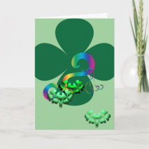 Trèfle chanceux Carte irlandaise de la Saint-Patri