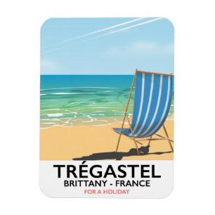 Trégastel, Bretagne Frankreich Strand Reiseplakat Magnet