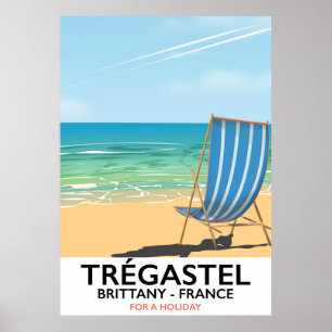 Trégastel, Bretagne Frankreich Strand Urlaub Poste Poster