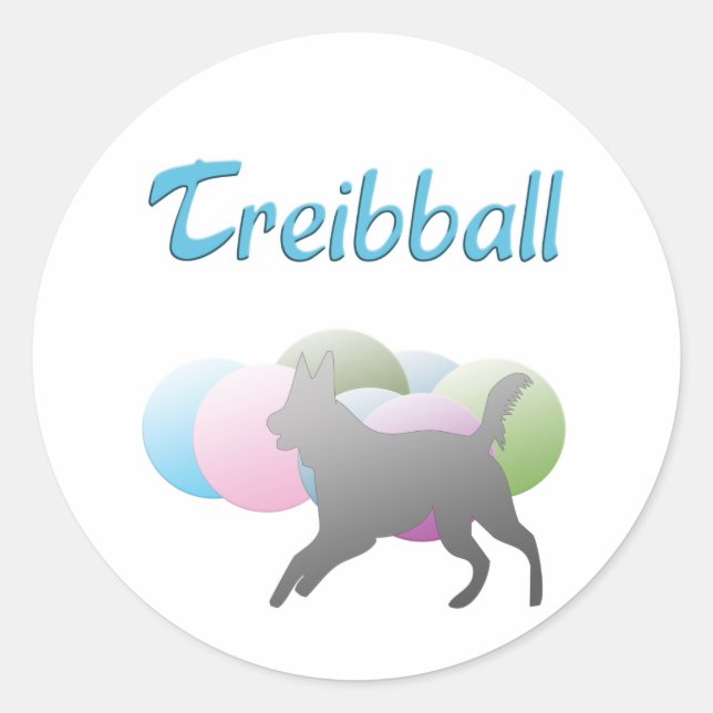 Treibball Runder Aufkleber (Vorderseite)