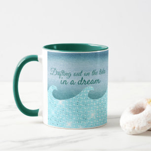 Treiben heraus auf den Gezeiten abstraktes Blaues Tasse